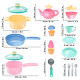 Technok Kids Play Kitchen Accessories - 49 Pcs Play Dishes