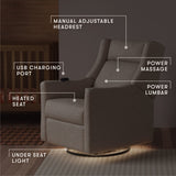Babyletto Kiwi Deluxe Power Glider Recliner w/Heat&Massage