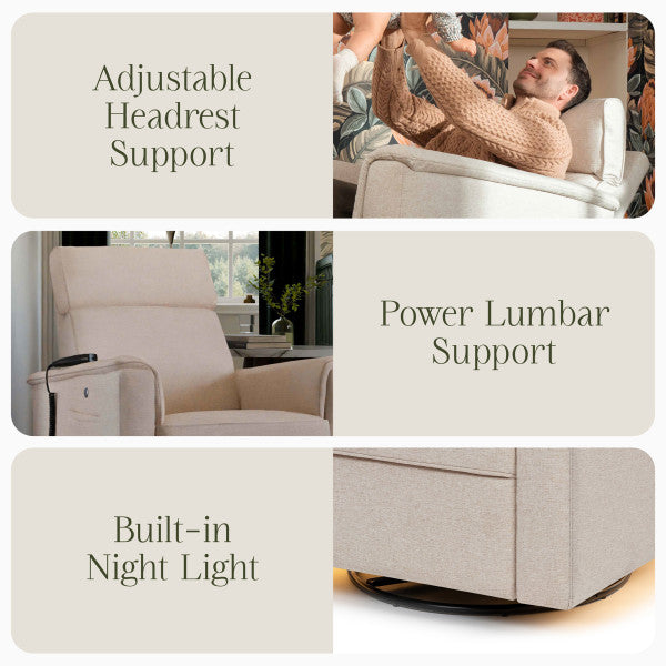Namesake Willa Deluxe Power Recliner and Swivel Glider with Heat and Massage - Kid's Stuff Superstore