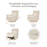 Babyletto Sigi Pro Power Glider Recliner w/ Power Lumbar
