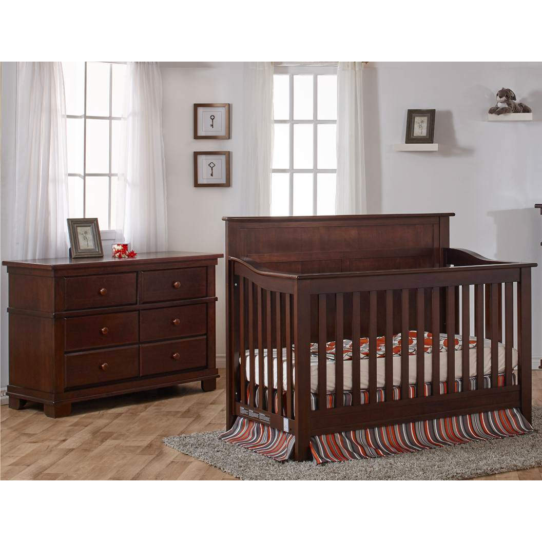 Pali Napoli Flat-Top Forever Crib + Double Dresser Set - Kid's Stuff Superstore