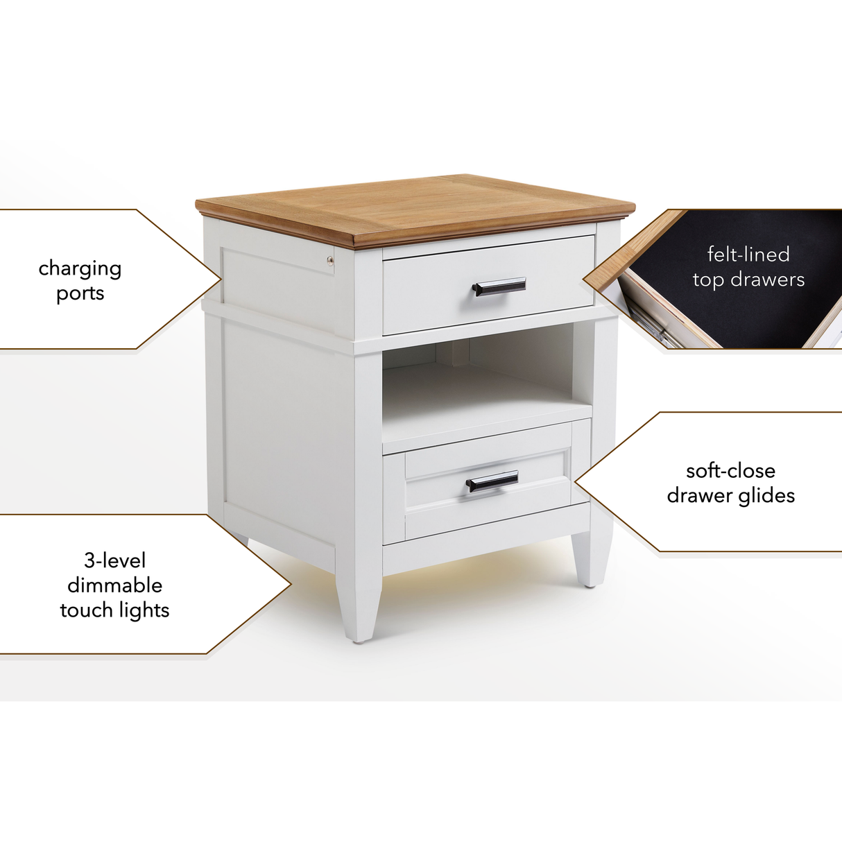 Parker House Artisan Nightstand with Lights - Kid's Stuff Superstore