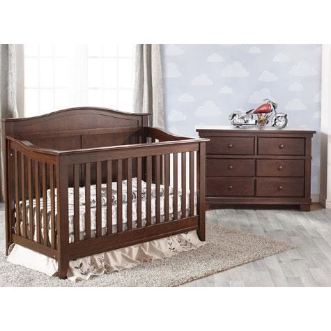 Pali Napoli Curve-Top Forever Crib + Double Dresser - Kid's Stuff Superstore