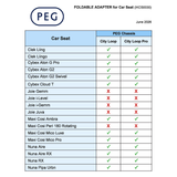 PEG Foldable Car Seat Adapter for City Loop & City Loop Pro