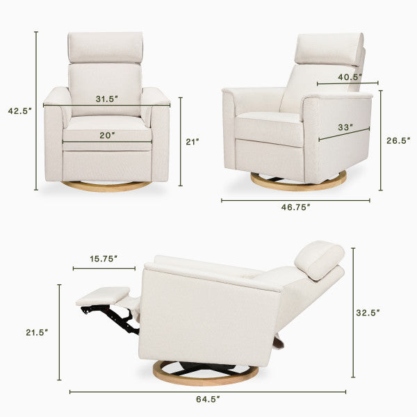Monogram by Namesake Willa Plus Power Glider Recliner w/ Power Headrest - Kid's Stuff Superstore