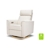 Monogram by Namesake Willa Power Recliner w/ Adjustable Headrest & USB -  Performance Cream Eco-Weave with Light Wood Base - Kid's Stuff Superstore