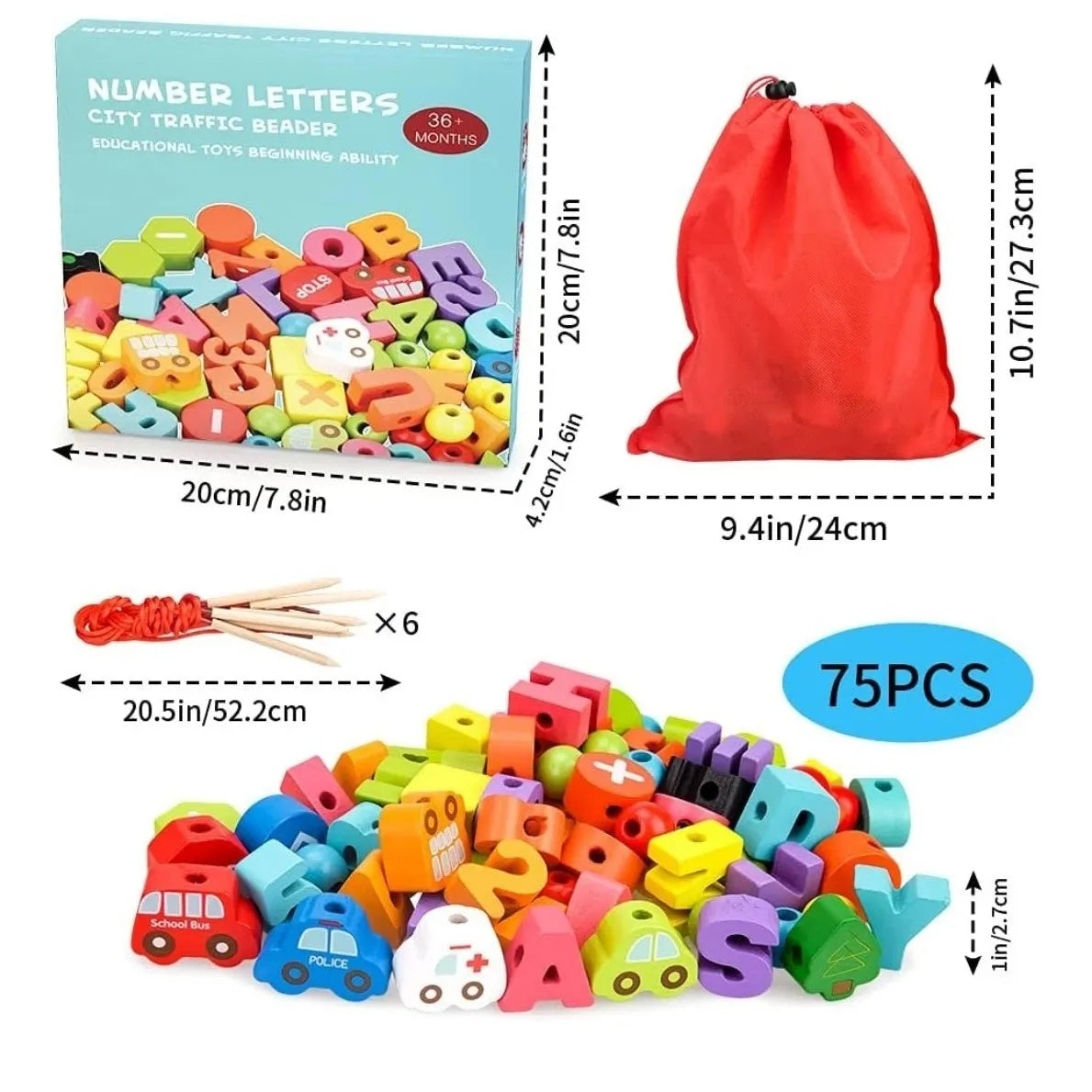 Number Letters City Traffic Beaded Activity