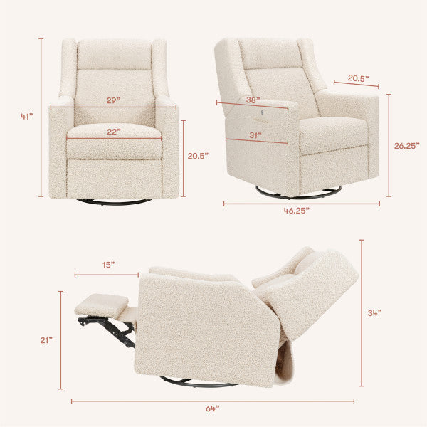 Babyletto Kiwi Deluxe Power Glider Recliner w/Heat&Massage