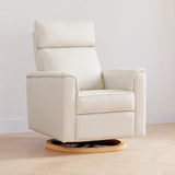 Monogram by Namesake Willa Power Recliner w/ Adjustable Headrest & USB -  Performance Cream Eco-Weave with Light Wood Base - Kid's Stuff Superstore