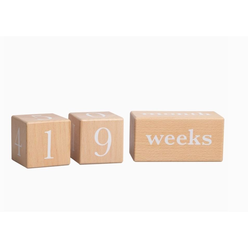 Pearhead Natural Wooden Milestone Blocks Photo Prop