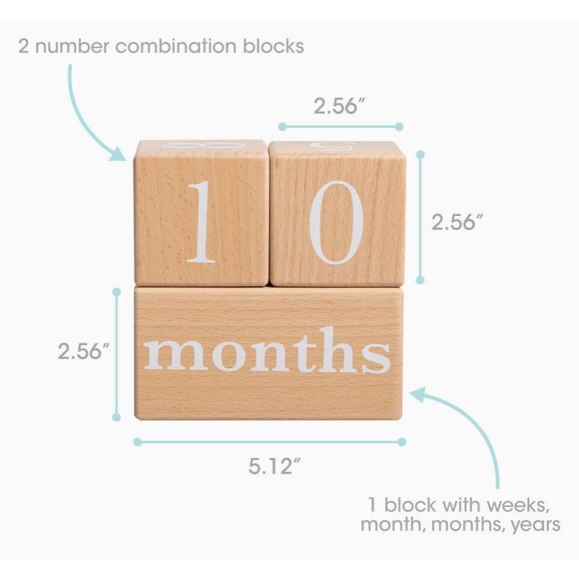 Pearhead Natural Wooden Milestone Blocks Photo Prop