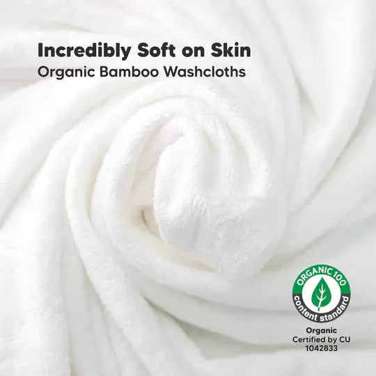 KeaBabies Deluxe Bamboo Washcloths - White - Kid's Stuff Superstore