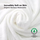KeaBabies Deluxe Bamboo Washcloths - White - Kid's Stuff Superstore