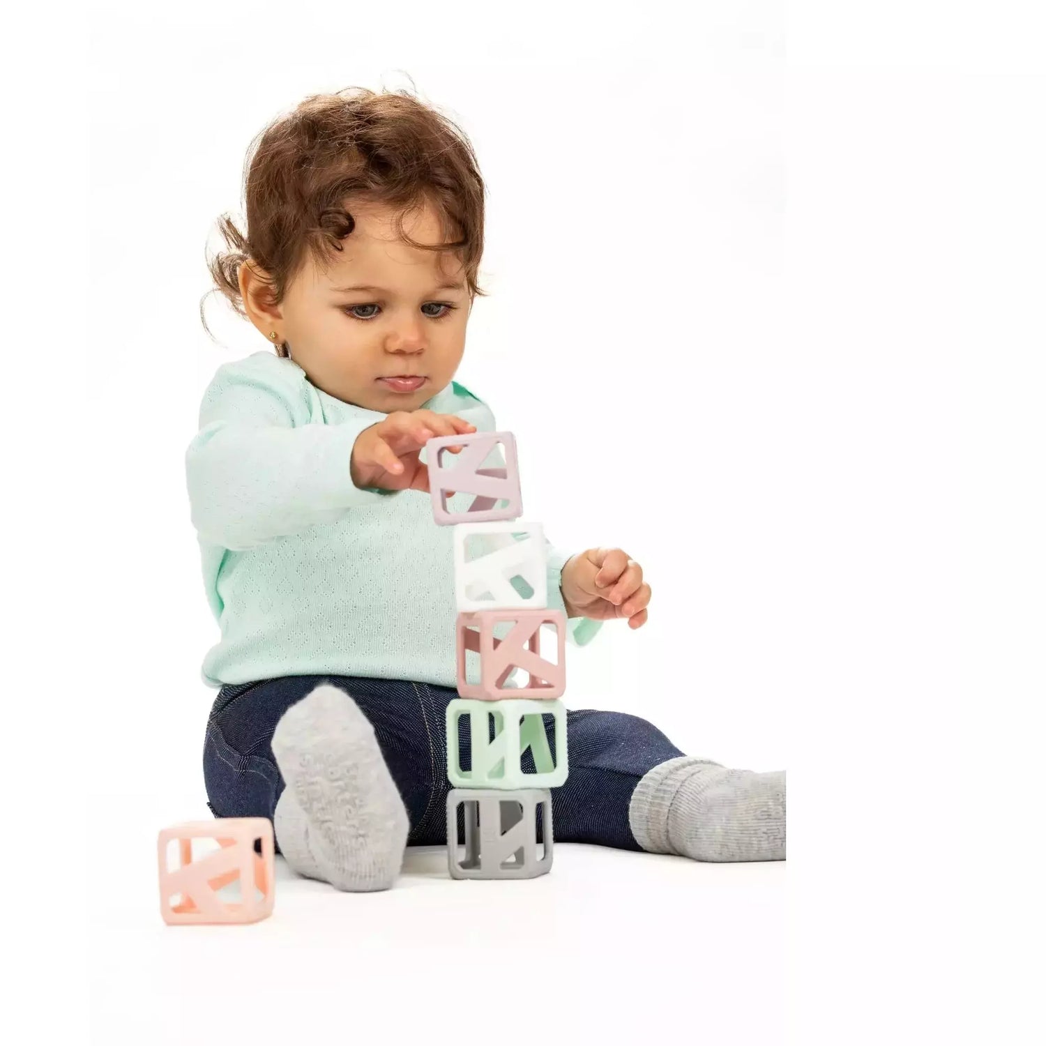 Malarkey Kids Stack N Chew Mini Cubes - Pastel - Kid's Stuff Superstore