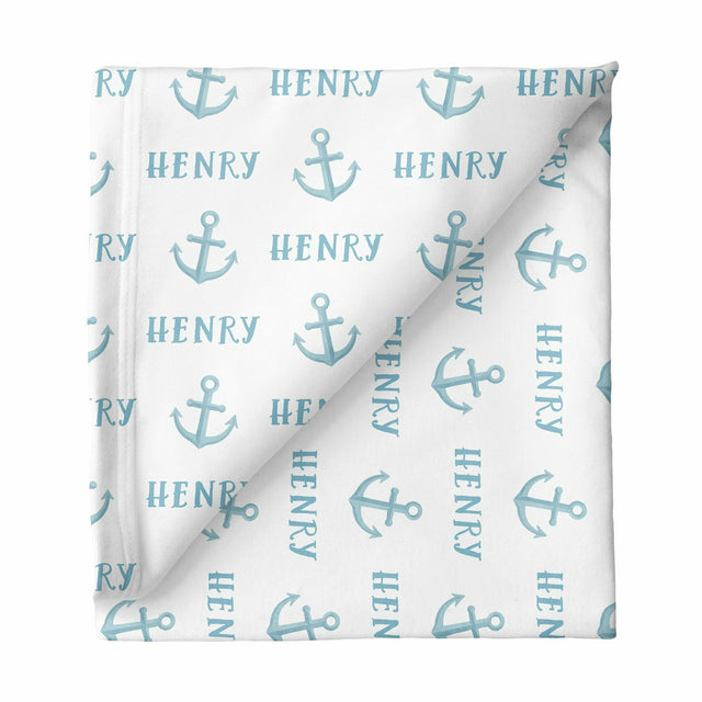 Sugar + Maple Large Stretchy Blanket - Anchor Blue - Kid's Stuff Superstore