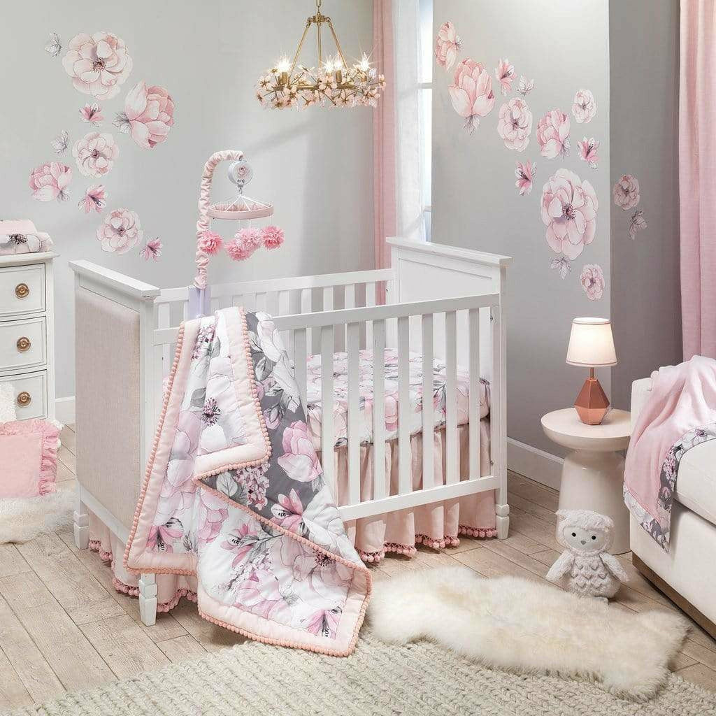 Lambs & Ivy 4-Piece Crib Bedding Set - Botanical Baby Floral - Kid's Stuff Superstore