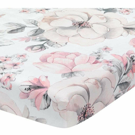 Lambs & Ivy Botanical Baby Crib Sheet - White - Kid's Stuff Superstore