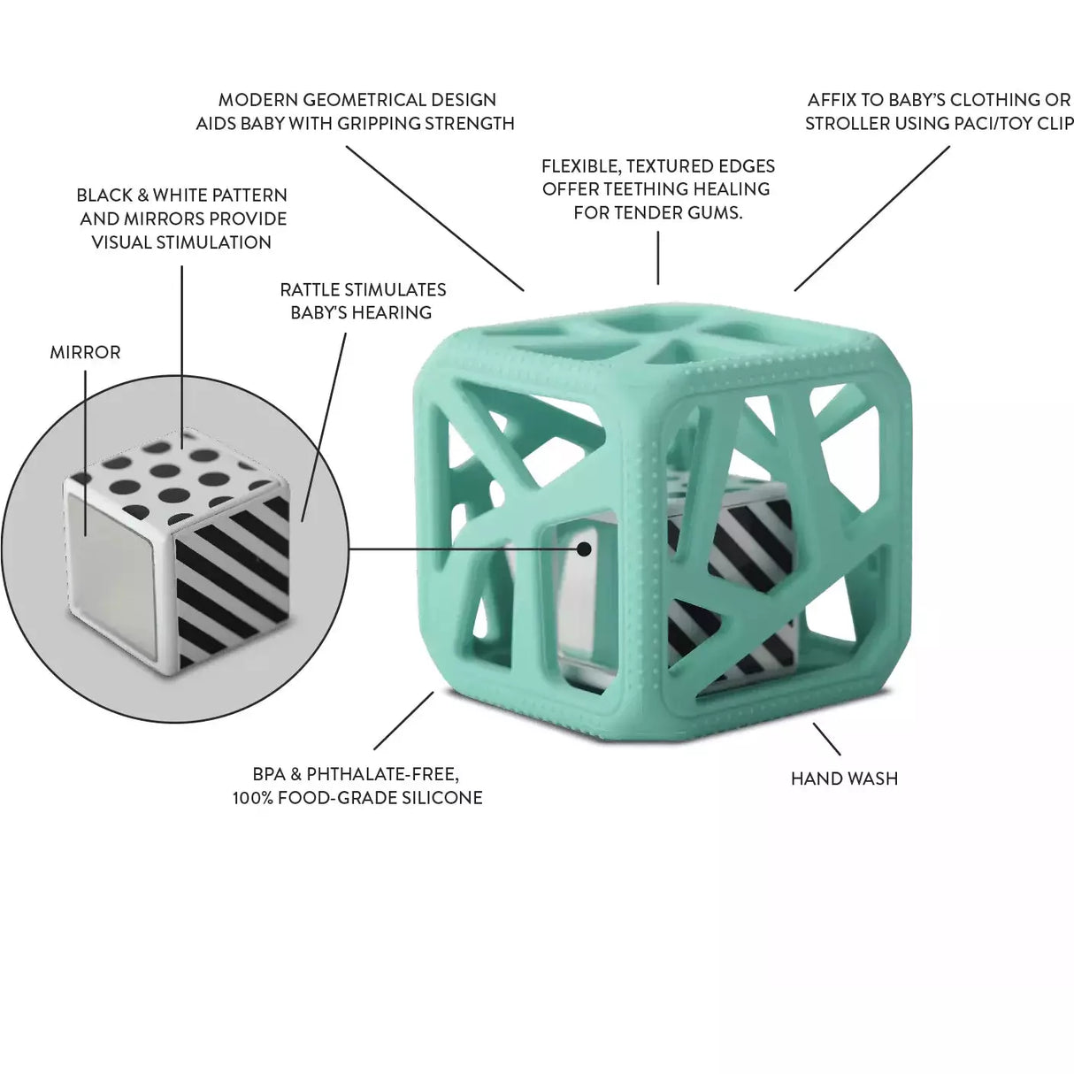 Malarkey Kids Chew Cube - Mint Green - Kid's Stuff Superstore