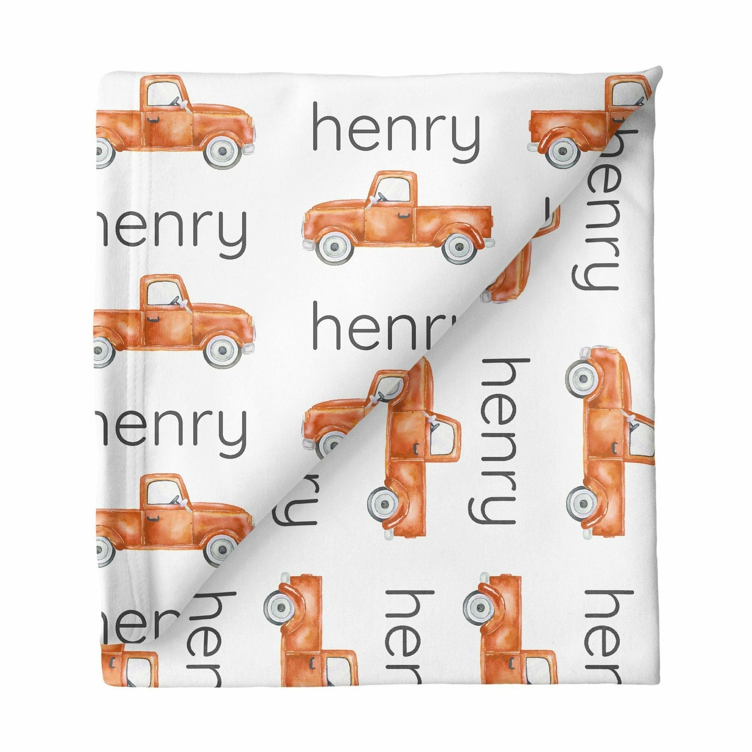 Sugar + Maple Large Stretchy Blanket - Truck Orange - Kid's Stuff Superstore