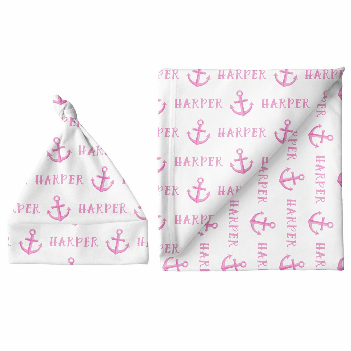 Sugar + Maple Large Blanket & Hat Set - Anchor Pink - Kid's Stuff Superstore