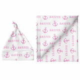 Sugar + Maple Large Blanket & Hat Set - Anchor Pink - Kid's Stuff Superstore