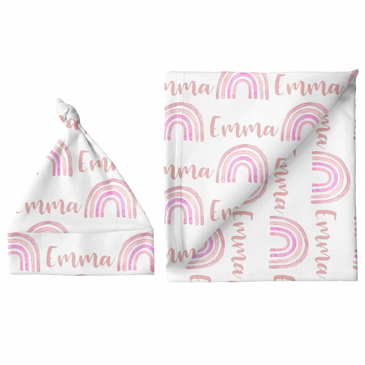 Sugar + Maple Large Blanket & Hat Set - Rainbow Pink - Kid's Stuff Superstore