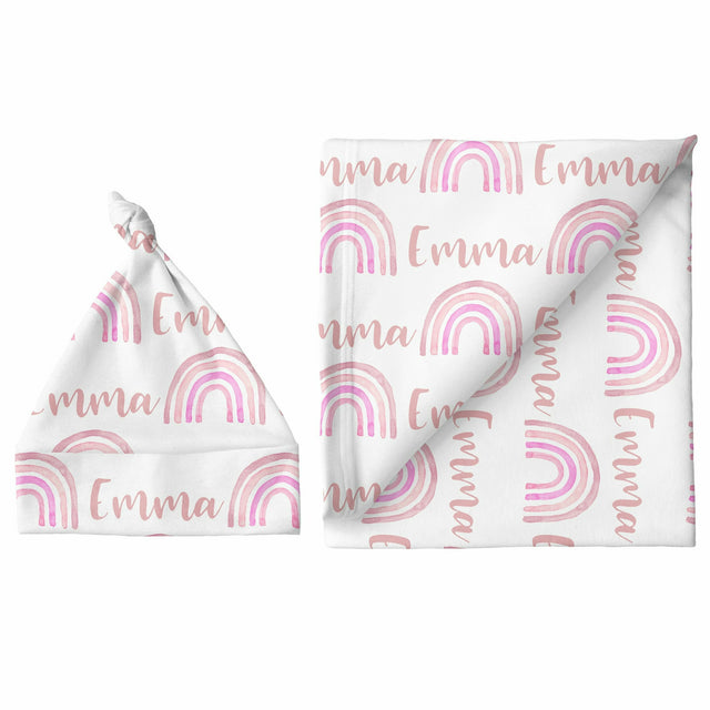 Sugar + Maple Large Blanket & Hat Set - Rainbow Pink - Kid's Stuff Superstore