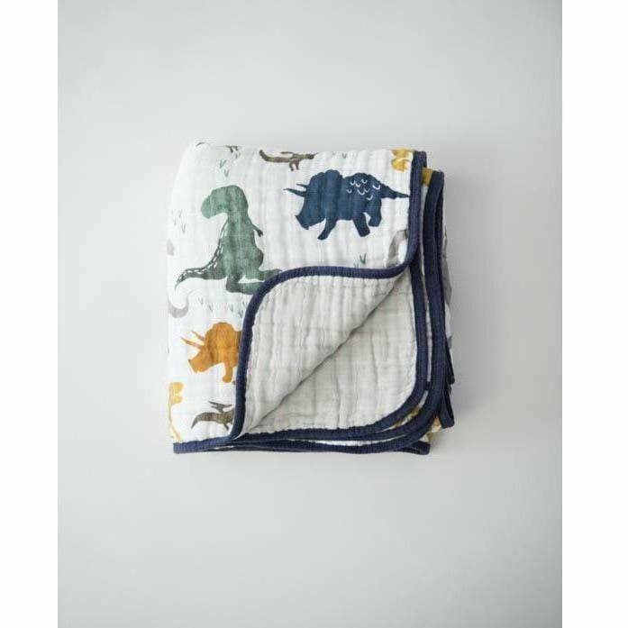 Little Unicorn Cotton Muslin Quilt - Dino Friends - Kid's Stuff Superstore