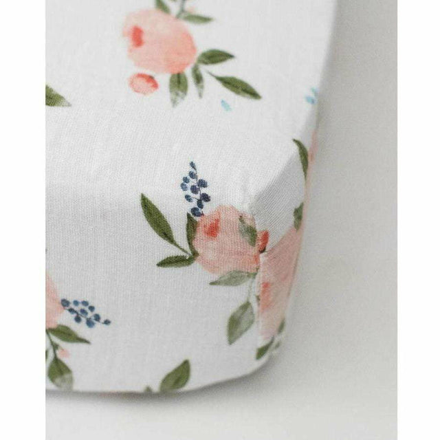 Little Unicorn Muslin Crib Sheet - Watercolor Roses - Kid's Stuff Superstore