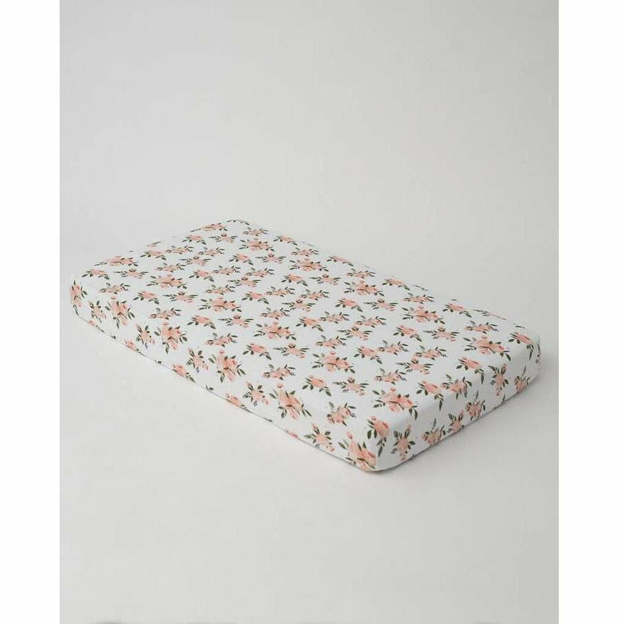 Little Unicorn Muslin Crib Sheet - Watercolor Roses - Kid's Stuff Superstore