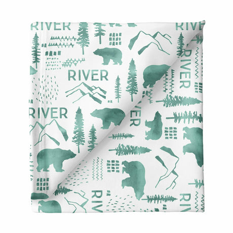 Sugar + Maple Large Stretchy Blanket - Woodland Green - Kid's Stuff Superstore
